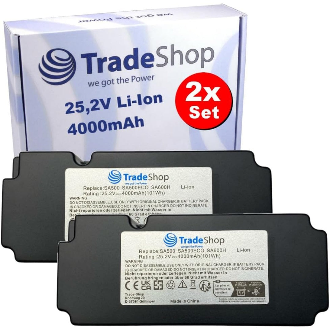 Lot de 2 batteries rechargeables associant une alimentation de l'appareil compatible au coloris gris et blanc