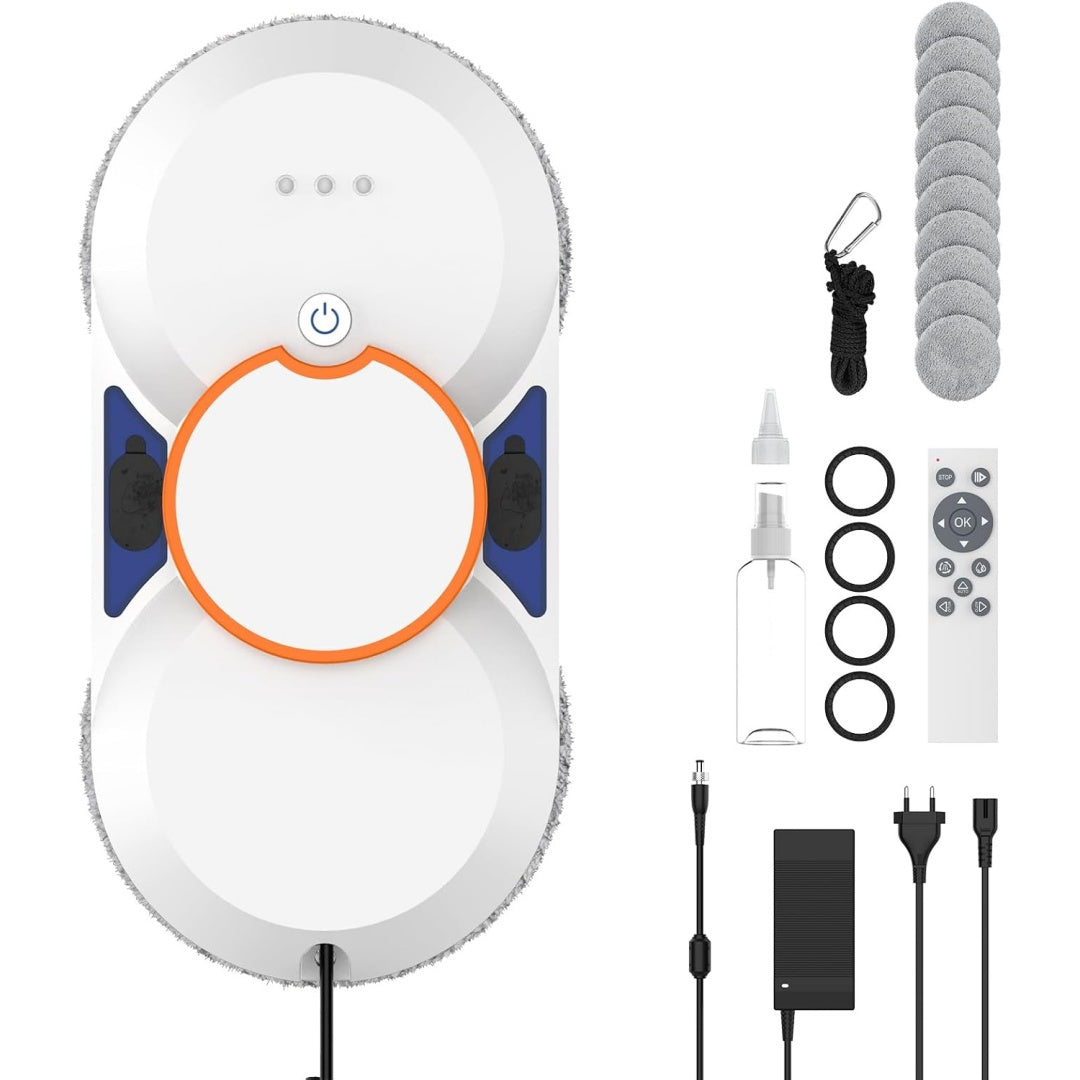 Robot pour surfaces vitrees integrant une detection des obstacles et le deplacement sur la vitre
