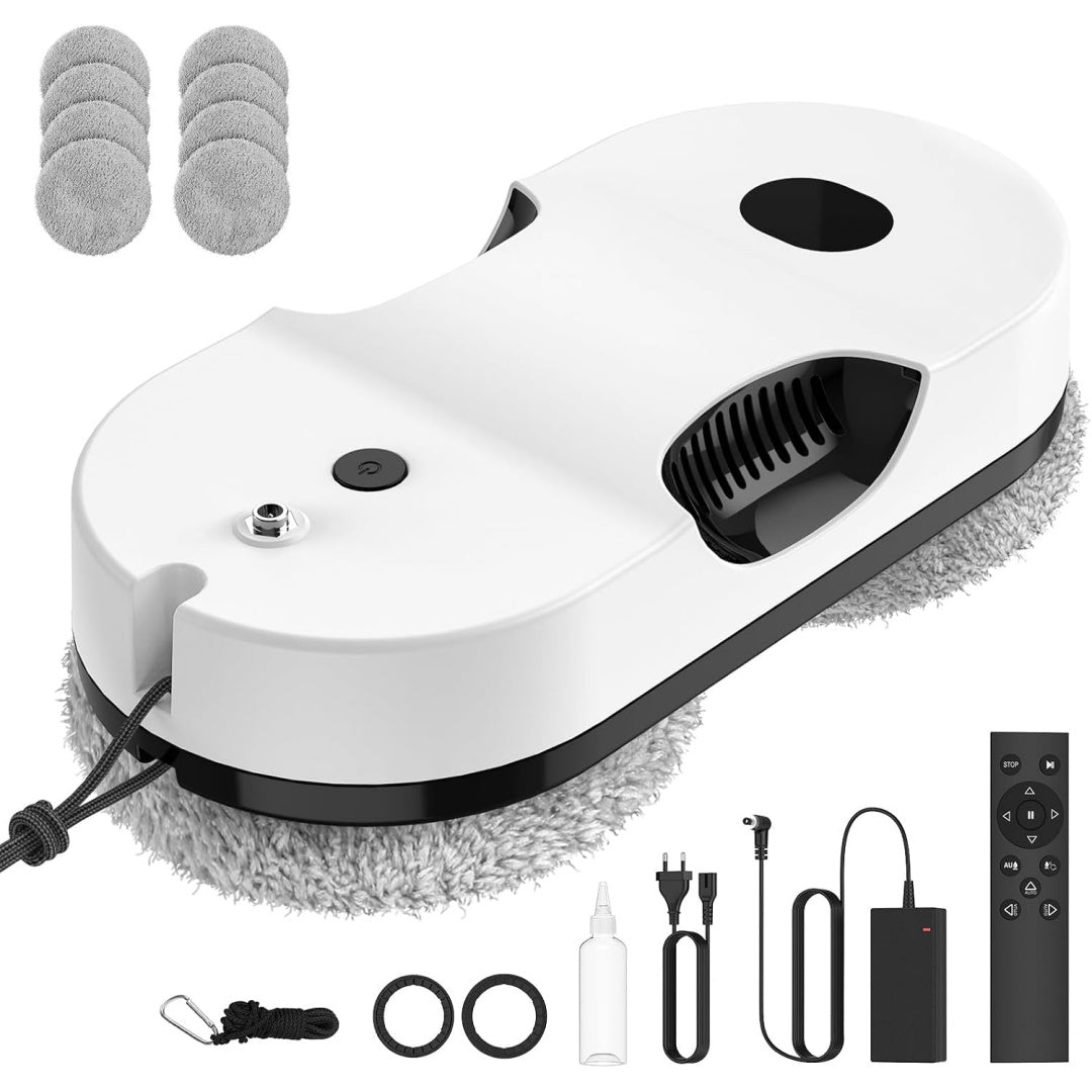 Robot nettoyeur de fenetres proposant une surface en microfibre