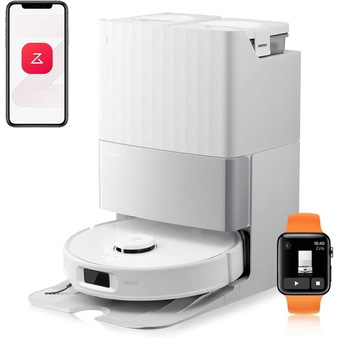 Robot avec station de lavage, coloris blanc, avec la collecte de la poussiere